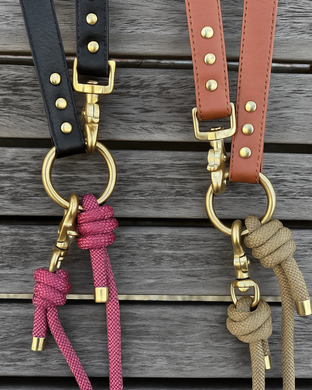 The 3-position vegan Rope & Leather leash 🍏