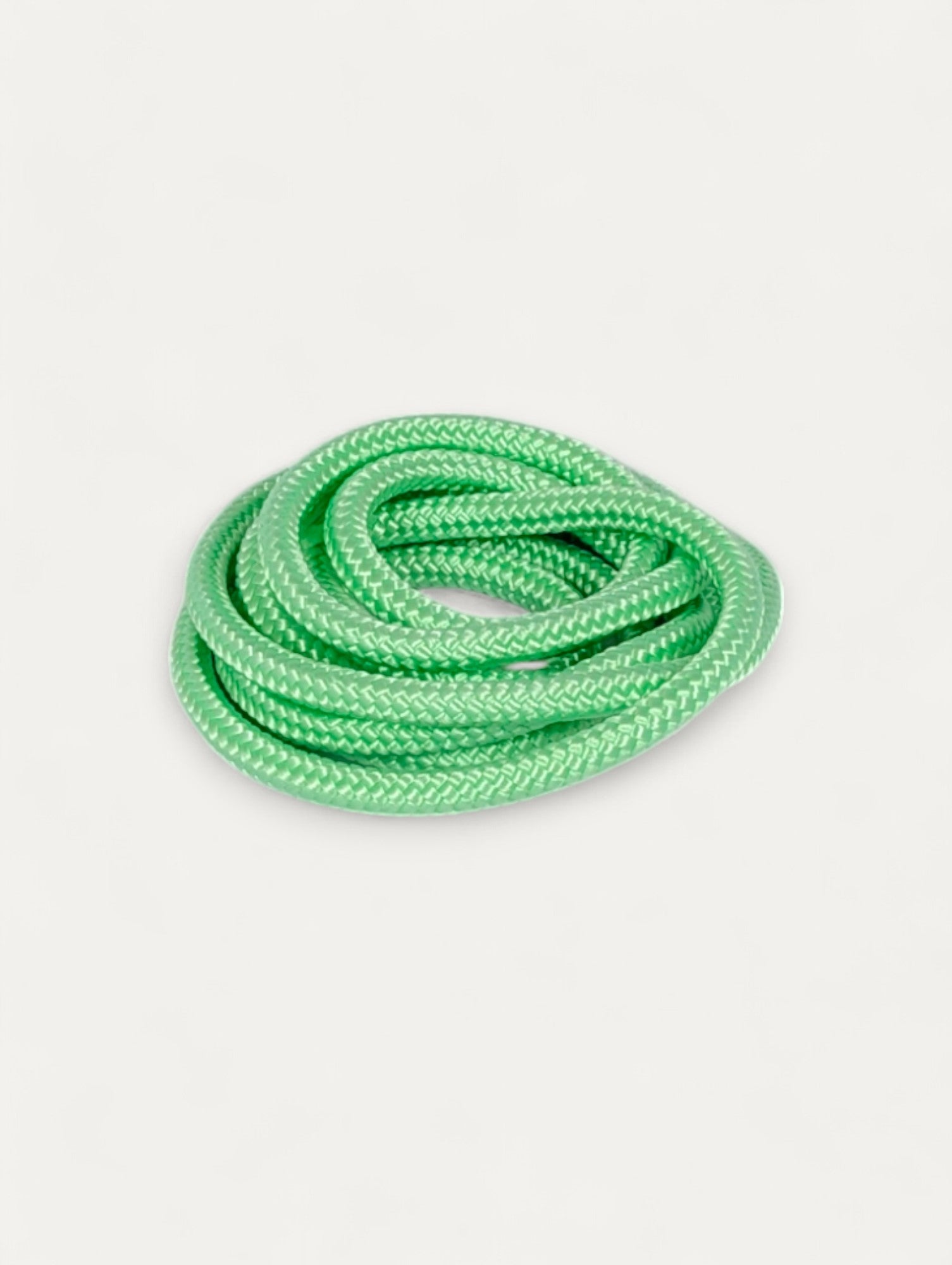 Laisse mains libres vert menthe en corde pour chien, zoom corde, utilisable en bandoulière, autour de la taille, ou en laisse classique