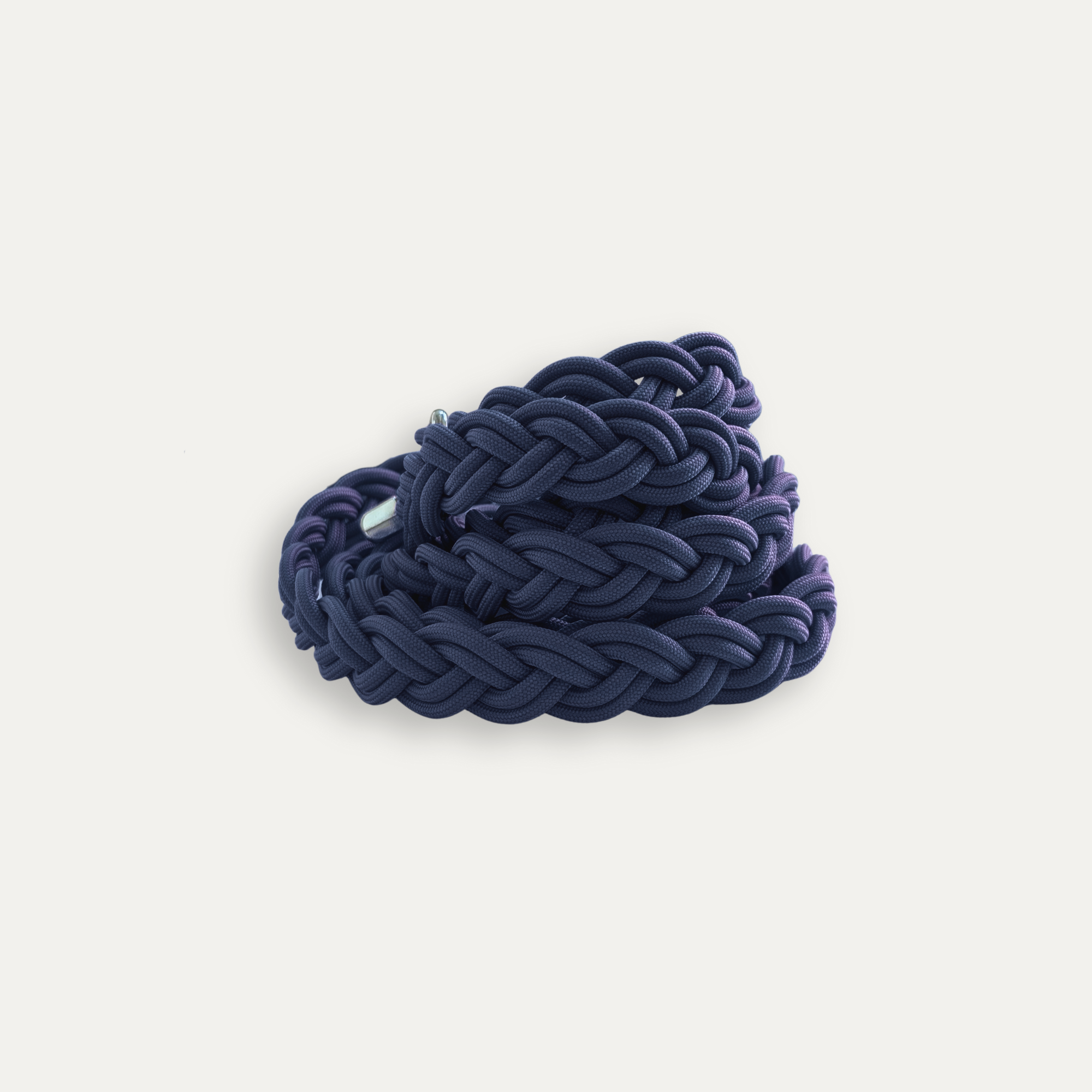 Laisse bandoulière tressée en corde bleu marine