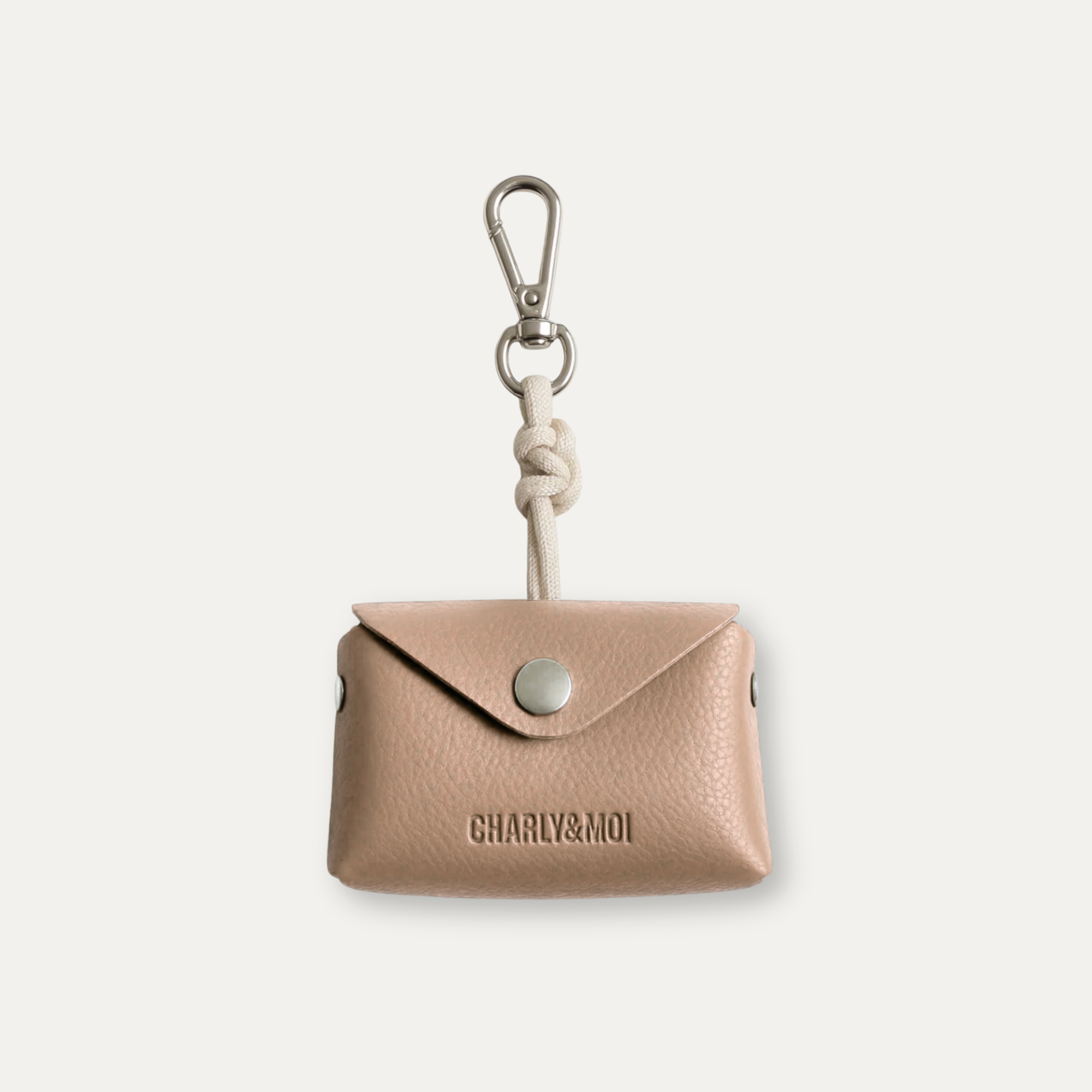 Pochette à sacs à déjections en cuir* vegan nude