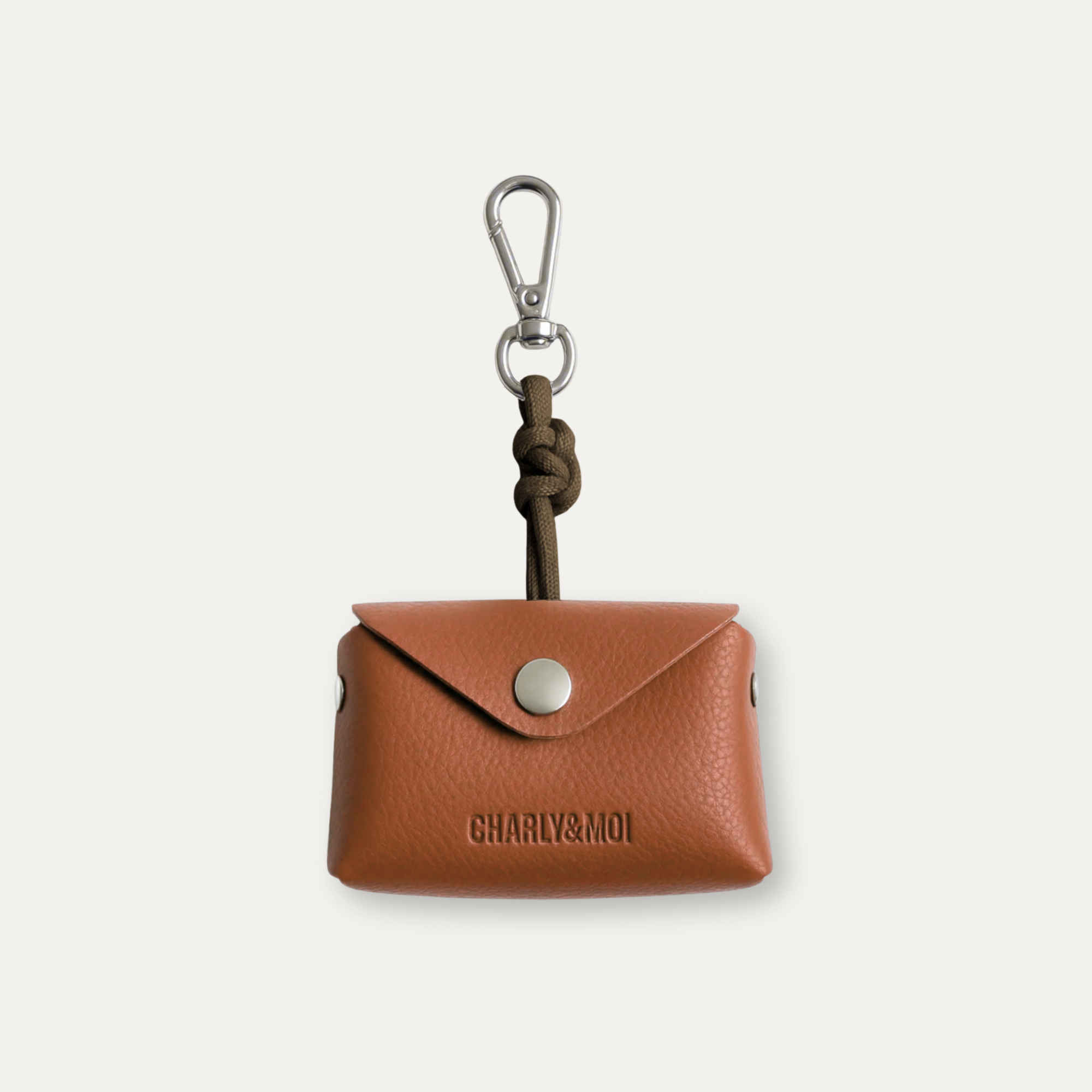 Pochette à sacs à déjections en cuir* vegan cognac