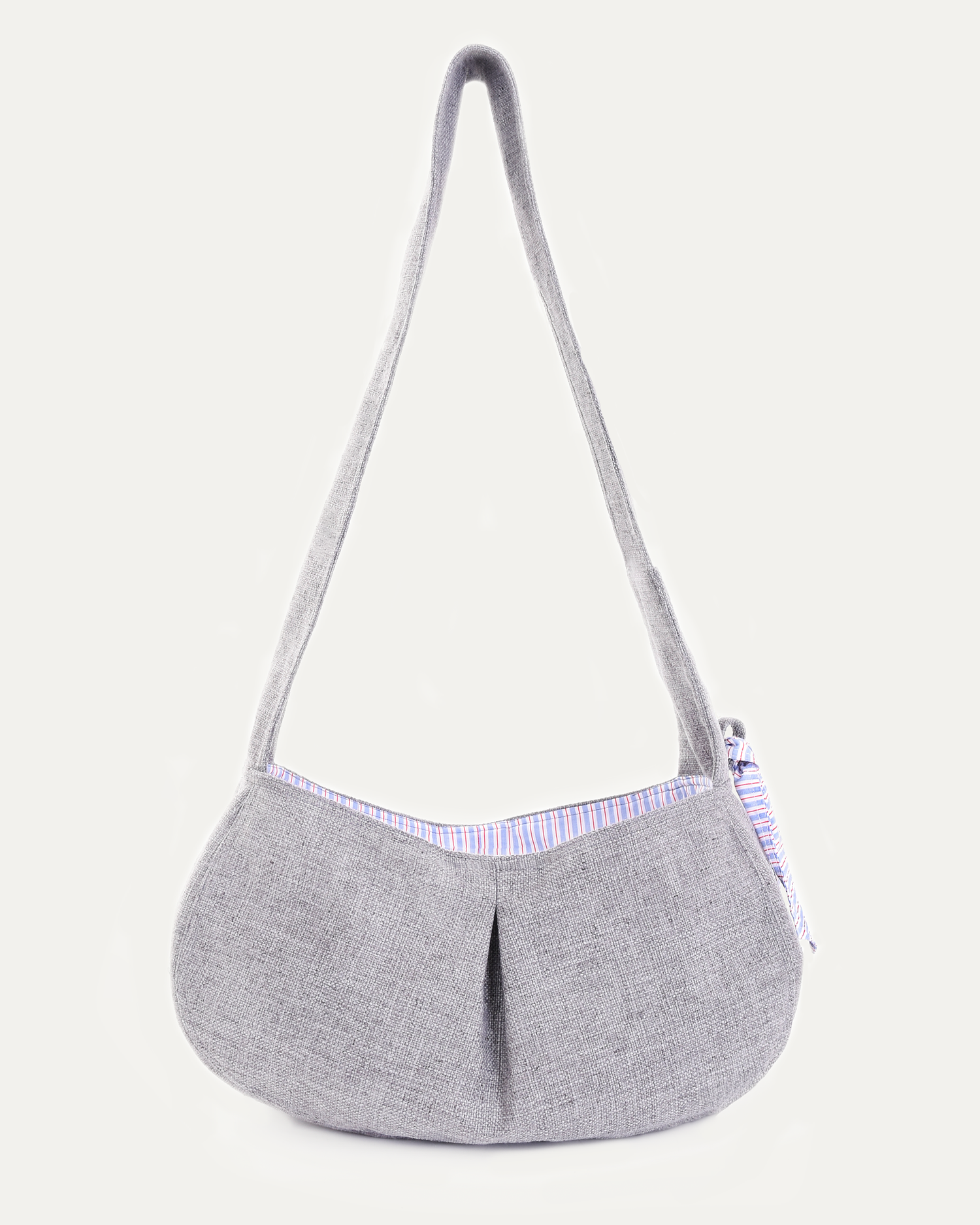 Sac de transport pour chien en jean de marque de luxe, avec doublure en coton à rayures, porté en bandoulière, pratique et élégant, gris