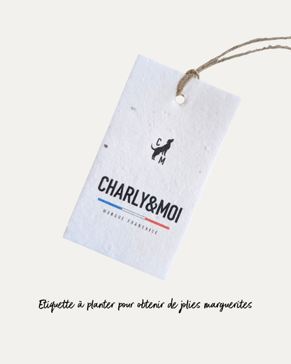 Etiquette de marque Charly&amp;Moi ensemencée