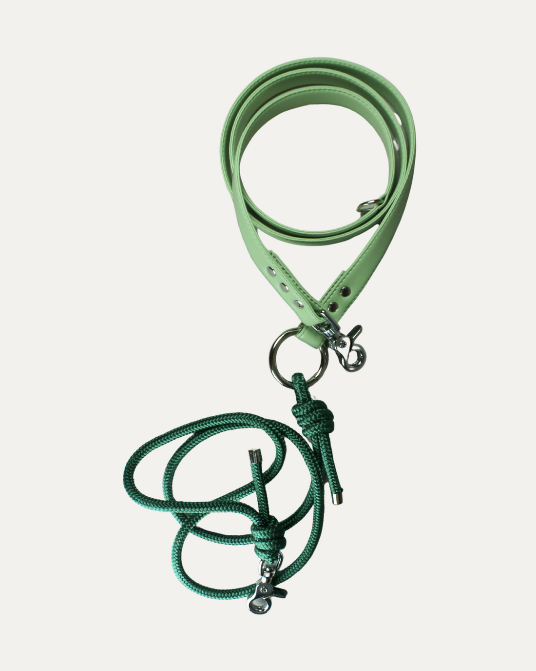 The 3-position vegan Rope &amp; Leather leash 🍏