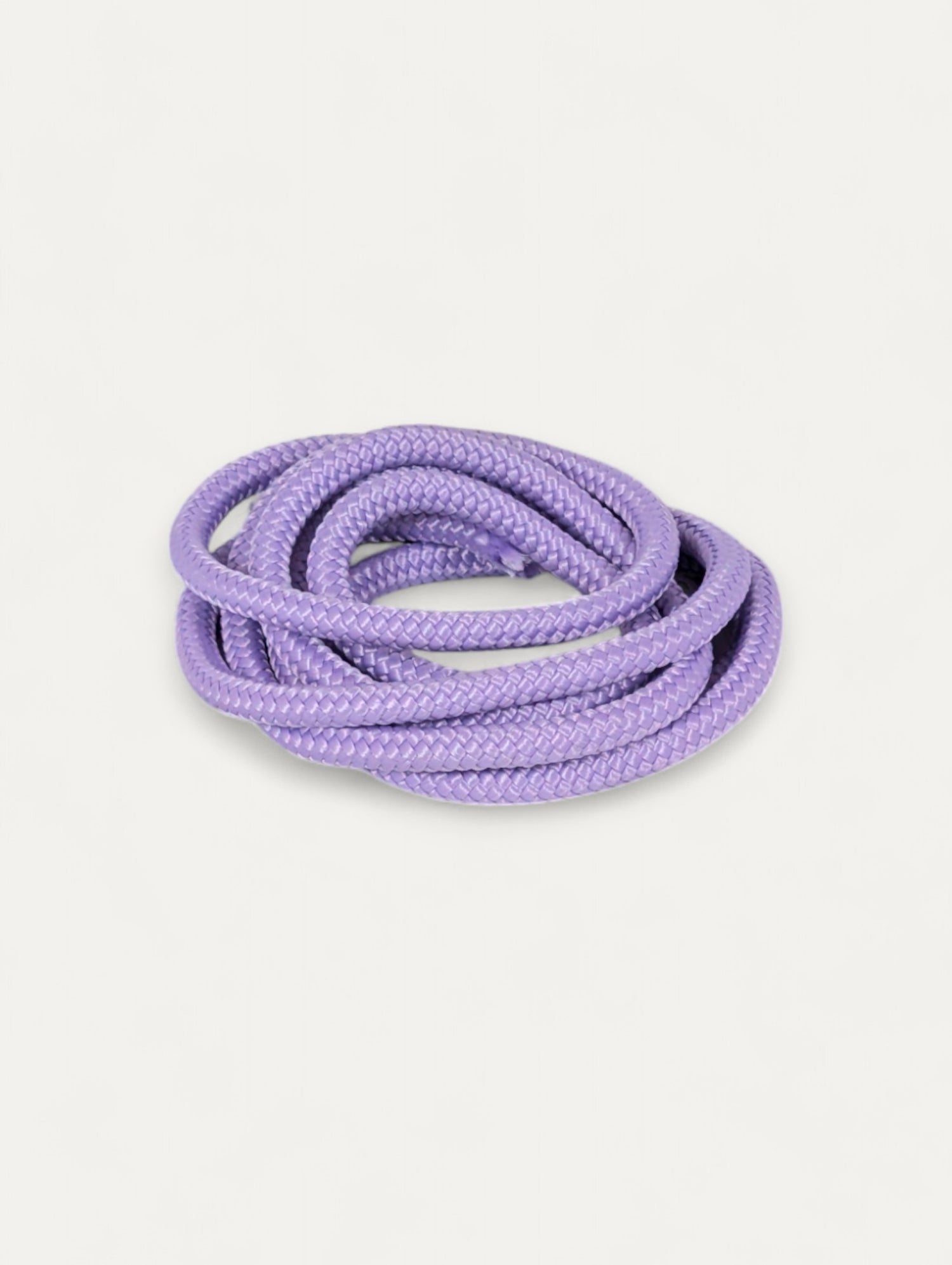 Laisse mains libres lilas en corde pour chien, zoom corde, utilisable en bandoulière, autour de la taille, ou en laisse classique