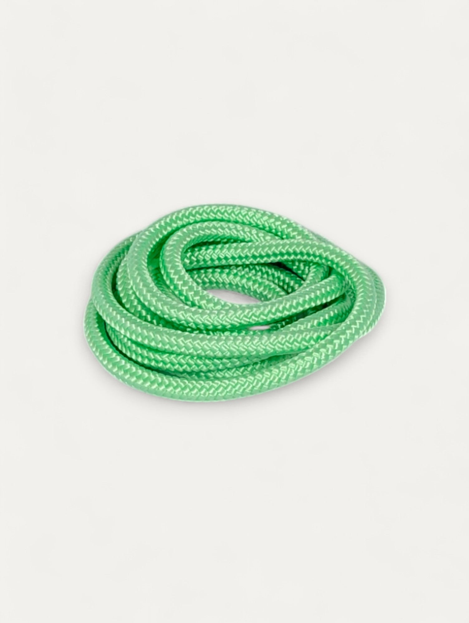 Laisse mains libres vert menthe en corde pour chien, zoom corde, utilisable en bandoulière, autour de la taille, ou en laisse classique