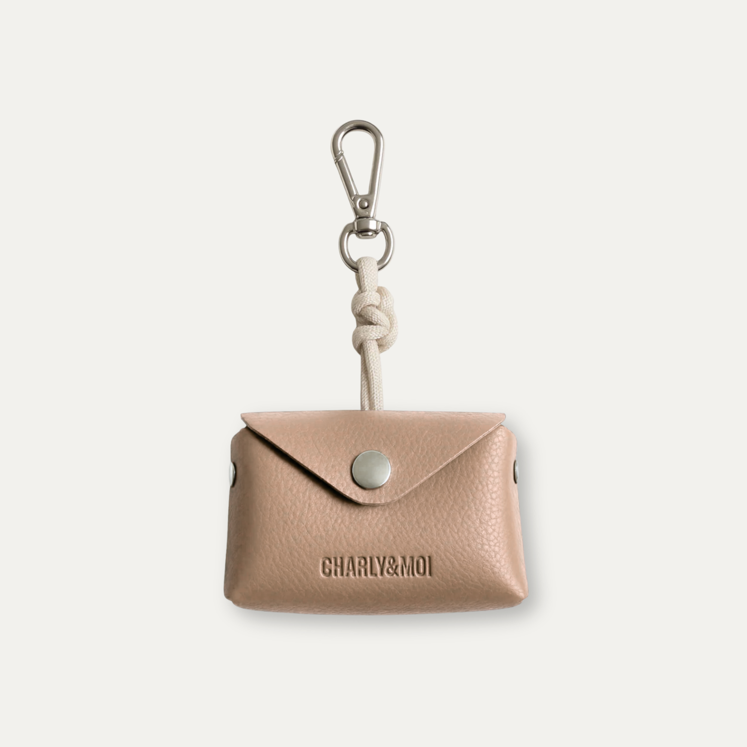 Pochette à sacs à déjections en cuir* vegan nude