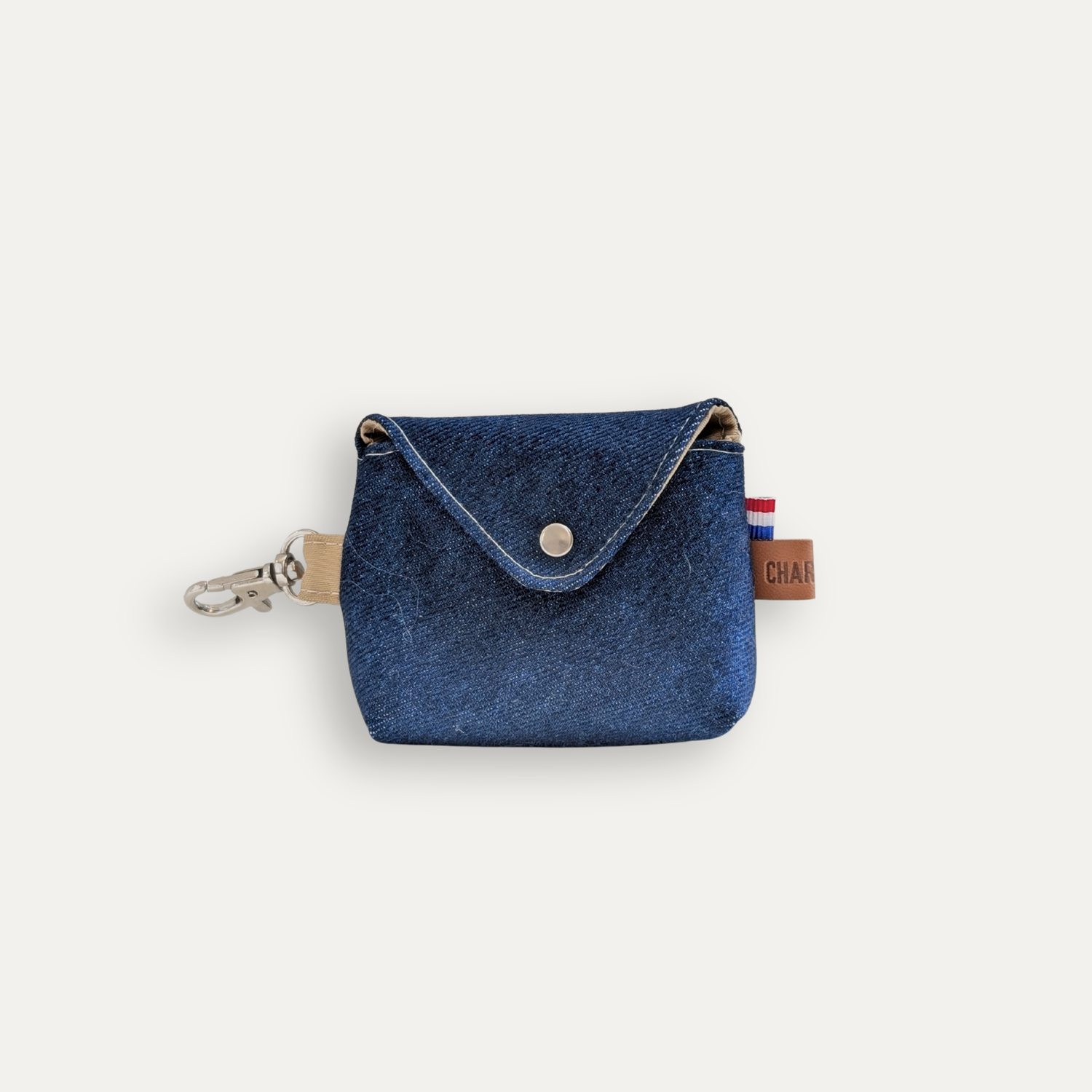 Pochette de sacs à déjections pour chien en jean brut